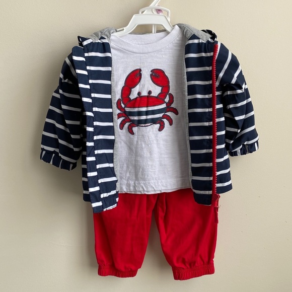 Little Me Other - Little Me 12 months matching set crab